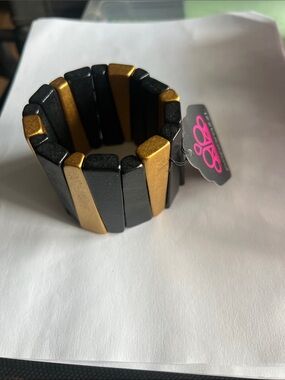paparazzi Black and Gold Stretch Bracelet
